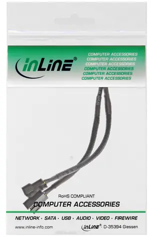 InLine Y-kabel pro PWM ventilátory / Rozbočovací kabel / 4-pin PWM > 2x 4-pin PWM / 15 cm