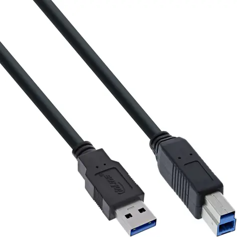 InLine USB-A - USB-B černá / Kabel / USB 3.0 / 5 Gbps / 2 m