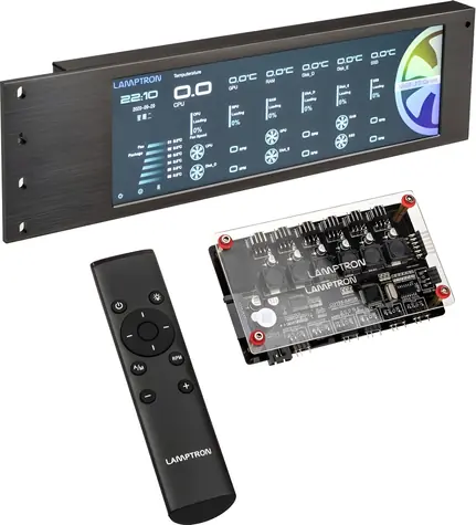 Lamptron CU135 černá / Kontrolér ventilátorů a LED / Display / ARGB / 6 kanálů