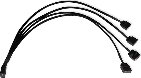 Alphacool Y-Splitter aRGB 3-Pin na 4x 3-Pin 30cm černá / Kabel / aRGB rozbočovač / 30 cm