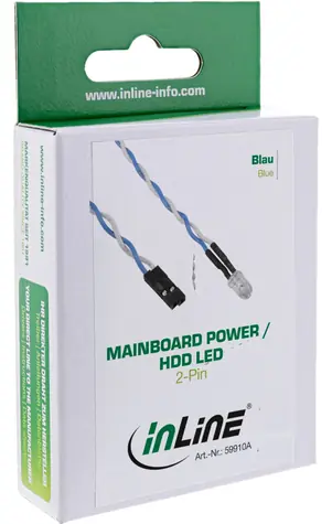InLine Propojovací kabel HDD-LED/Power-LED modrá / Propojovací kabel / 80 cm