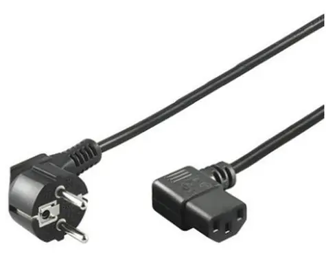 Goobay 50080 černá / Napájecí kabel / CEE 7/7 - IEC C13 / zahnutý / 2 m