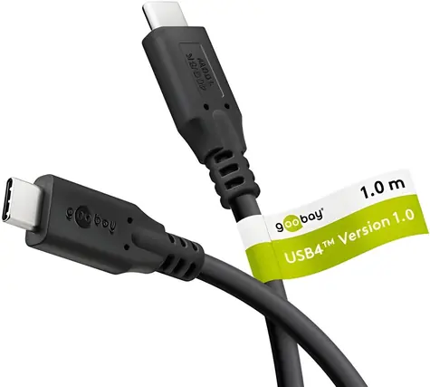 Goobay USB-C černá / Kabel / USB4 / 40 Gb/s / 100 W / PD / 1 m