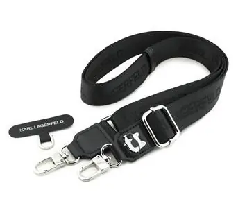 Karl Lagerfeld Crossbody Popruh Choupette Patch černá / Popruh / Univerzální