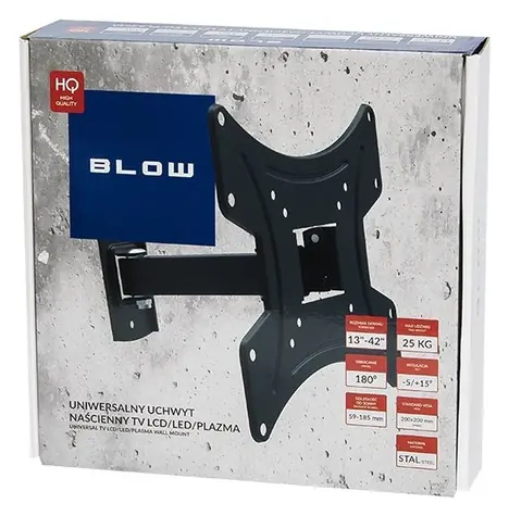 Blow 76-863 černá / Nástěnný držák TV / náklon a otočení 180° / VESA 200x200 / do 42