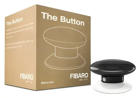 Fibaro NICE FGPB-101-2 ZW5 EU černá / Bezdrátové tlačítko / Z-Wave / dosah 50 m / baterie 3,6V
