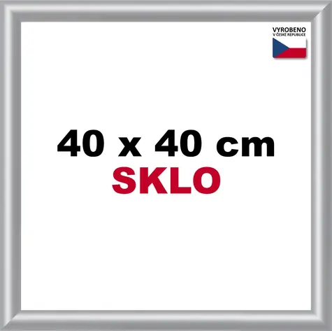 BFHM Plastový rám 40x40 cm stříbrná / Rámeček / plastový / sklo 2 mm
