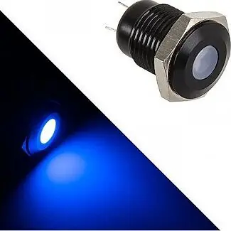 Lamptron Vandal-proof spínač LED modrá, černý rámeček / Spínač / Vandal-proof / LED podsvícení