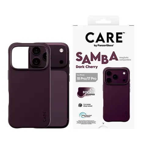 PanzerGlass CARE Samba Dark Cherry / Kryt / Apple iPhone 17 Pro / MagSafe / TPU