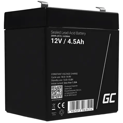 Green Cell AGM44 / Baterie pro UPS / VRLA AGM / 12V / 4,5Ah