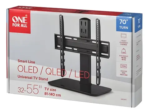 One For All WM2470 TableTop Smart TURN 70 černá / Stolní stojan na TV / otočný ±70° / do 55