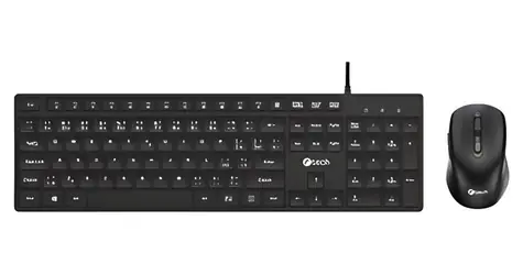 C-TECH KBM-108 / Drátový set klávesnice a myši / Multimediální / CZ/SK / USB