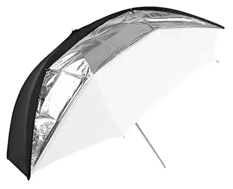 Godox UB-006-33 / Studiový deštník / 84 cm / 2v1 difuzní a reflexní / Odnímatelný černo-stříbrný reflektor