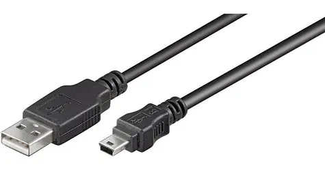 MicroConnect kabel USB-A - miniUSB 10 m černá / Kabel / 480 Mbit/s