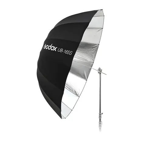 Godox UB-165S černá / Parabolický deštník / stříbrný vnitřek / 165 cm