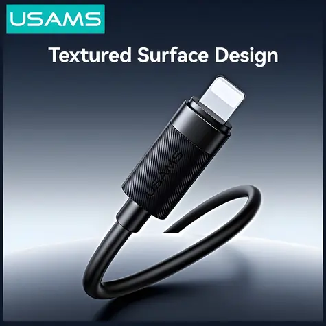 USAMS U94 černá / Datový kabel / USB-C - Lightning / 30W / 1m
