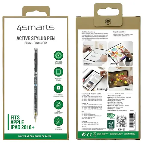 4smarts Pencil Pro Lucid transparentní / Dotykové pero / Pro Apple iPad / Magnetické nabíjení / Kapacitní hrot