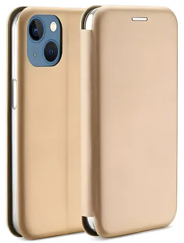 Beline Book Magnetic pouzdro pro Apple iPhone 15 zlatá / Pouzdro typu kniha / Magnetické zapínání / Umělá kůže / 6,1”