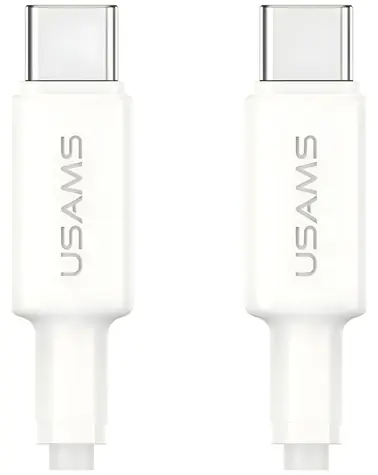 USAMS U90 bílá / Kabel / USB-C (M) - USB-C (M) / 60W / 1m