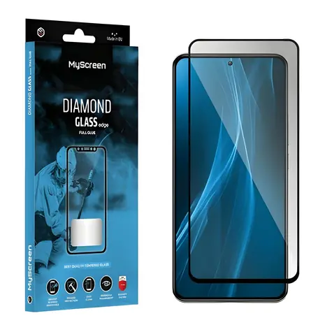 MyScreen Diamond Glass Edge FullGlue černá / Ochranné sklo / Realme C68 4G/5G, V50s / 9H / Lepení přes celý displej