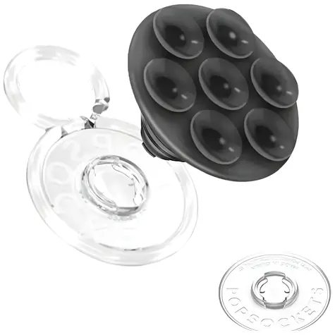 PopSockets PopTop Translucent Suck-Up černá / Držák telefonu / Stojánek / Vyměnitelný vršek