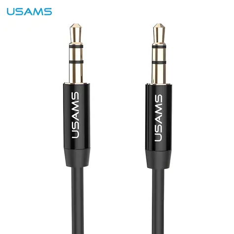 USAMS YP-01 Audio kabel Jack 3,5mm (M) - Jack 3,5mm (M) černá / Audio kabel / propojovací / 1 m