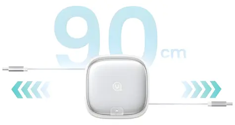 USAMS SJ650 3v1 stříbrná / Kabel / Micro USB, USB-C, Lightning / 60W / se stojánkem / 1 m
