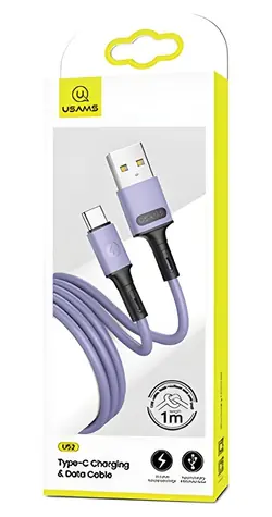USAMS SJ436 U52 fialová / Nabíjecí a datový kabel / USB-C / 1 m / 2A