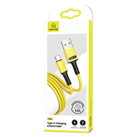USAMS SJ436 U52 žlutá / Kabel / USB Type-C / Rychlonabíjecí / 2A / 1 m