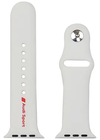 Audi Sport Red Logo Silicone Strap pro Apple Watch 44/45/46/49 mm bílá / Řemínek / Silikonový