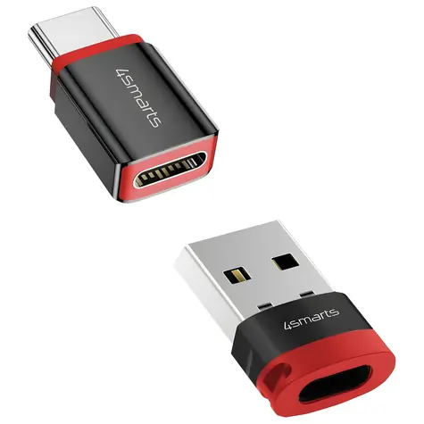 4smarts Data Blocker USB-C na USB-A a USB-C černá / Adaptér / blokace přenosu dat / 2 ks / max. 3 A