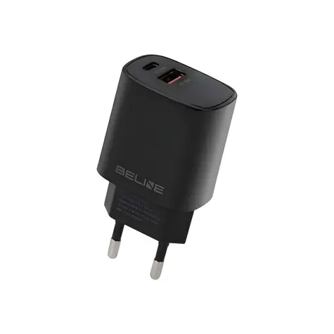 Beline BLN2CB30 černá / Síťová nabíječka / GaN / USB-C PD 3.0 + USB-A QC 3.0 / 30 W