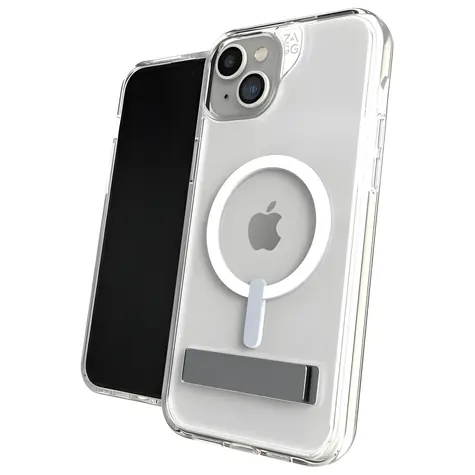 ZAGG Crystal Palace Snap Kickstand průhledná / Kryt na mobil / Apple iPhone 15 Plus, iPhone 14 Plus / MagSafe / Grafen