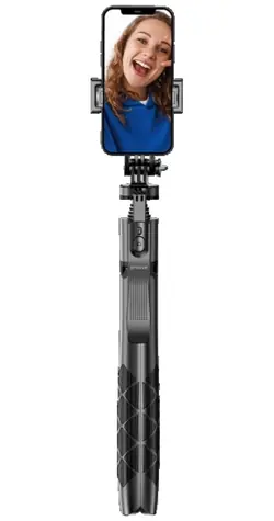Proove MegaStick černá / Selfie tyč a stativ / Bluetooth spoušť / 360° otočení / Skládací 336 mm