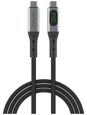 4smarts DigitCord 240W 1,5m černý / Kabel USB4 / 40 Gb/s / 8K 60Hz / PD 240W