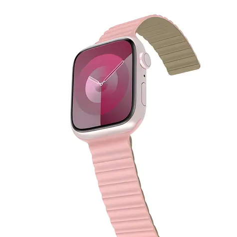 Araree Silicone Link růžovo-khaki / Řemínek / Silikonový / Pro Apple Watch 38/40/41mm / Magnetický