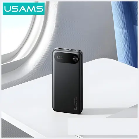 USAMS PB80 černá / Powerbanka / 10000 mAh / PD 20W / LED displej