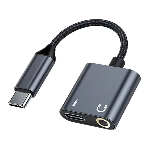 Beline BLNAA01 černá / Adaptér / USB-C na USB-C + Jack 3.5mm / DAC / 60W Power Delivery