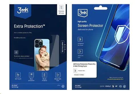 3mk All-Safe Extra Protection Phone / Ochranná fólie / AIO systém / 5 ks