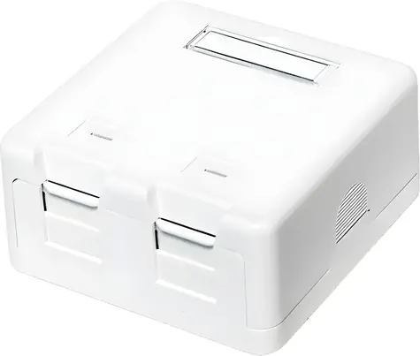 LogiLink NK4032 bílá / Krabička pro Keystone moduly / 2 porty / UTP / Na omítku