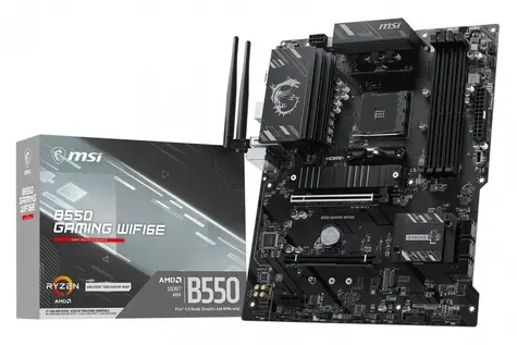 MSI B550 GAMING WIFI6E / Základní deska / AMD B550 / socket AM4 / 4x DDR4 / Wi-Fi 6E / GLAN / ATX
