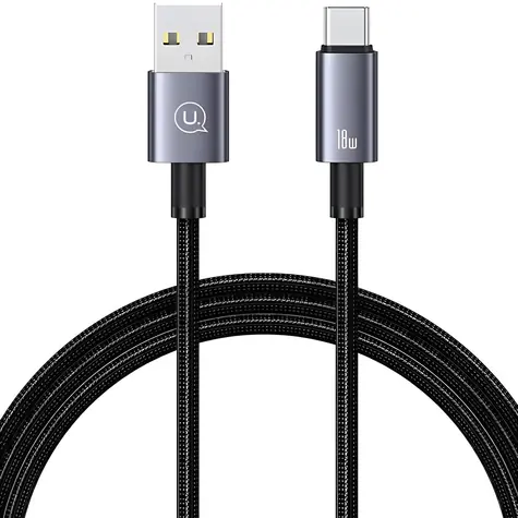USAMS SJ663 USB - USB-C kabel černá / Datový kabel / Rychlonabíjecí 3A / 1,2 m / Nylon