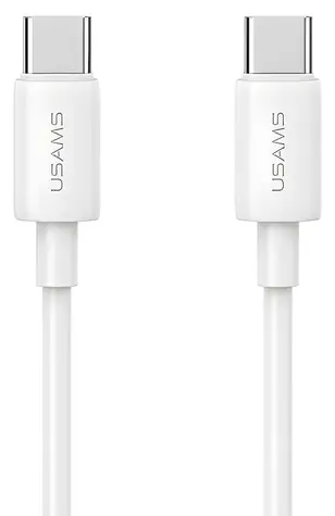 USAMS SJ711USB02 bílá / Datový kabel / USB-C - USB-C / PD 60W / 1 m