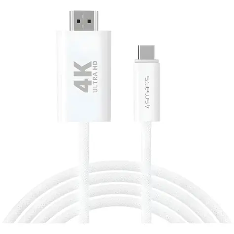 4smarts kabel USB-C na HDMI 2m bílá / Kabel / 4K 60Hz