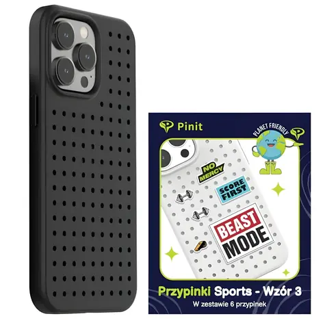 Pinit Dynamic Case + Sports Pin černá, vzor 3 / Kryt na mobilní telefon / Apple iPhone 14 Pro / sada s odznaky