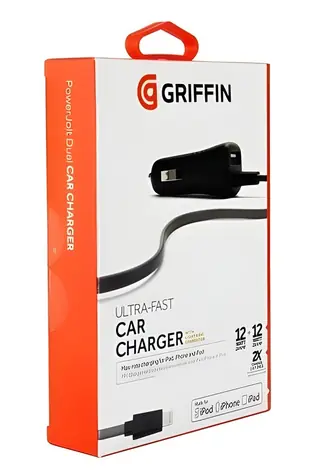 Griffin PowerJolt Dual GC39941-2 / Autonabíječka / Lightning + USB / 12W / 2,4A / MFI