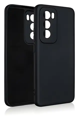 Beline Silicone Case pro Oppo Reno 12 5G černá / Pouzdro / Silikonové / Textilní podšívka