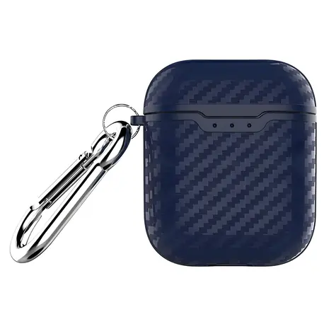 Beline Carbon modrá / Pouzdro pro sluchátka / AirPods 1/2 / TPU