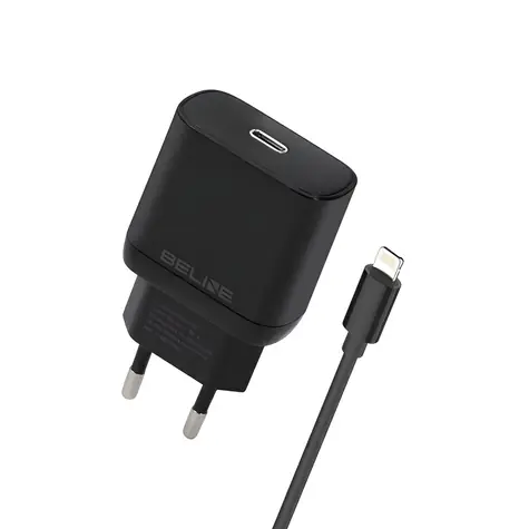 Beline BLNCB30L černá / Nabíječka USB-C / 30W / GaN / PD 3.0 / kabel USB-C-Lightning 1m