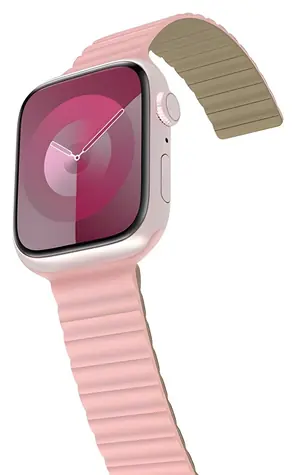 Araree Silicone Link růžovo-khaki / Řemínek pro Apple Watch / 42/44/45/49 mm / silikonový